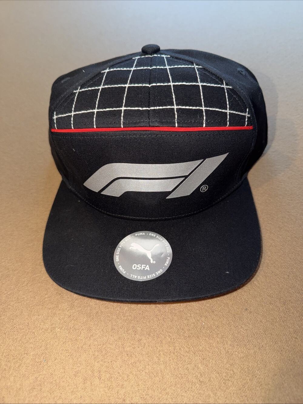 Puma Unisex F1 Black Flat Brim Black Cap